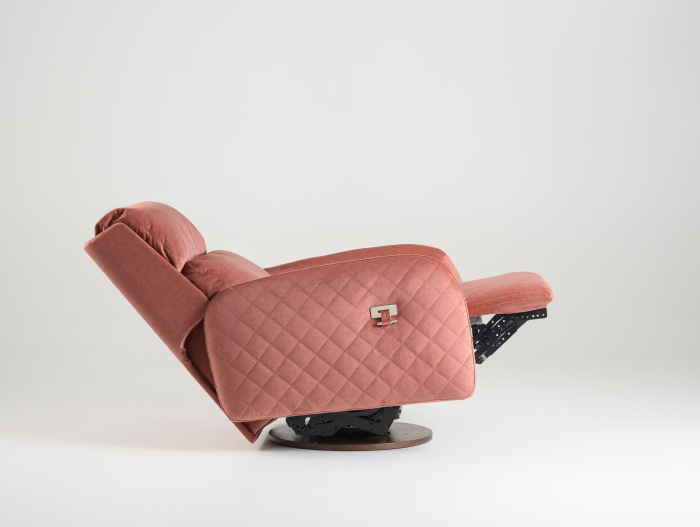 Fotoliu Modern Rotativ cu Recliner Corso Personalizabil Stil Contemporan Cadru Lemn Masiv Tapiterie Stofa sau Piele [11]