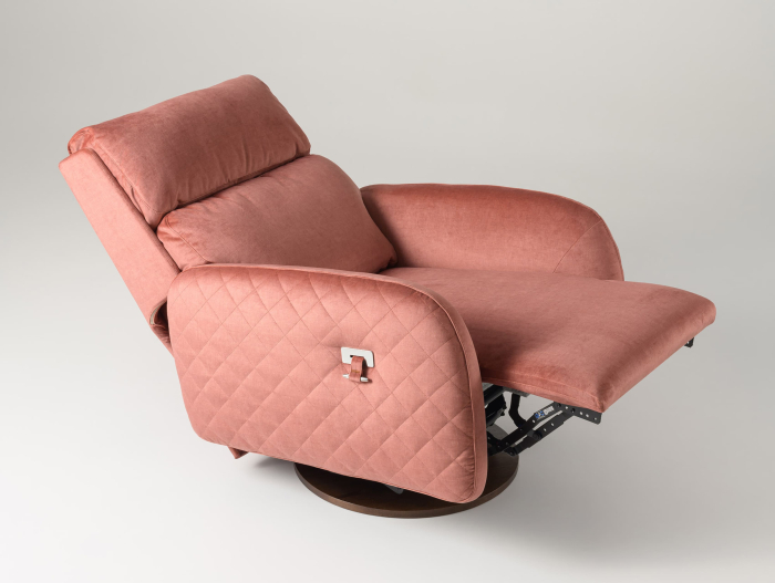 Fotoliu Modern Rotativ cu Recliner Corso Personalizabil Stil Contemporan Cadru Lemn Masiv Tapiterie Stofa sau Piele [3]