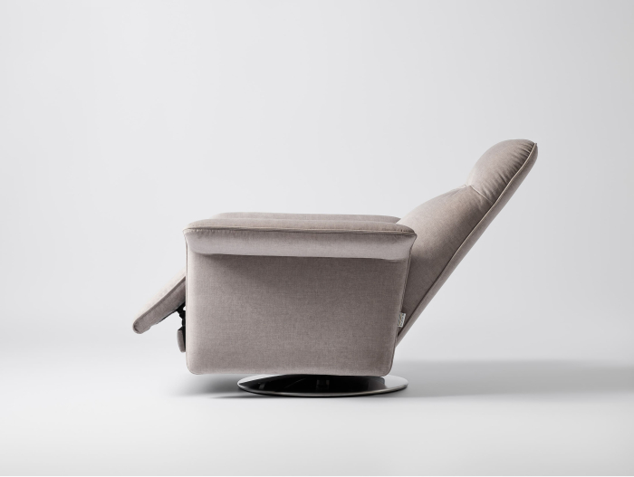 Fotoliu Modern Rotativ cu Recliner Voyage Personalizabil Stil Contemporan Cadru Lemn Masiv Tapiterie Stofa sau Piele [3]