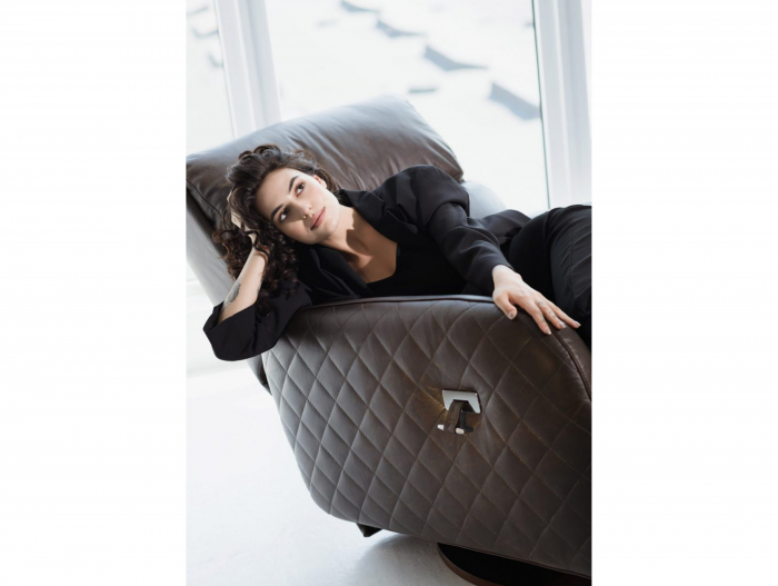 Fotoliu Modern Rotativ cu Recliner Corso Personalizabil Stil Contemporan Cadru Lemn Masiv Tapiterie Stofa sau Piele [5]