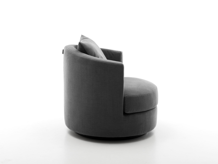 Fotoliu rotativ Oval, personalizabil, cadru lemn, tapiterie stofa, stil Contemporan [3]
