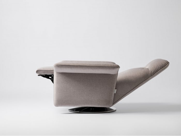 Fotoliu Modern Rotativ cu Recliner Voyage Personalizabil Stil Contemporan Cadru Lemn Masiv Tapiterie Stofa sau Piele [2]