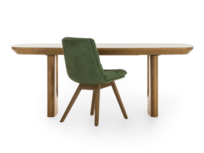 Masa dining Galla, personalizabila, 160x90cm sau 200x100cm, lemn de stejar, ceramica, multiple finisaje disponibile, stil japandi [8]