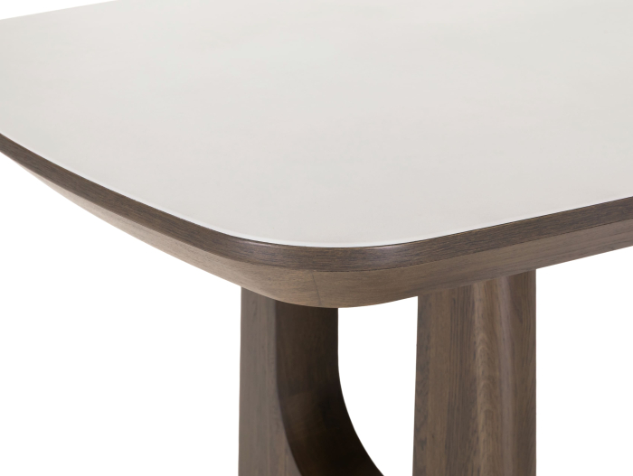 Masa dining Galla, personalizabila, 160x90cm sau 200x100cm, lemn de stejar, ceramica, multiple finisaje disponibile, stil japandi [3]