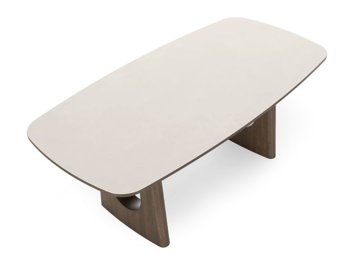 Masa dining Galla, personalizabila, 160x90cm sau 200x100cm, lemn de stejar, ceramica, multiple finisaje disponibile, stil japandi [2]