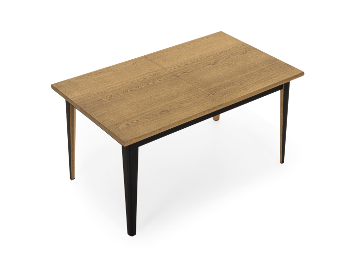 Masa extensibila Atlas Black 150/200cm, lemn masiv de stejar si panel furniruit, finisaj Castle Oak si Nero, stil modern [8]
