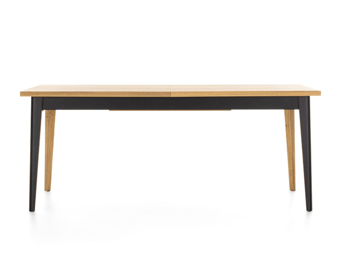 Masa extensibila Atlas Black 190/270cm, lemn masiv de stejar si panel furniruit, finisaj Castle Oak si Nero, stil modern [4]