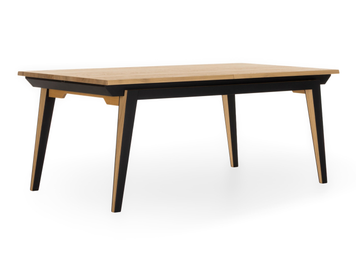 Masa extensibila Corail, lemn masiv de stejar si panel furniruit, finisaj 353, stil industrial [1]