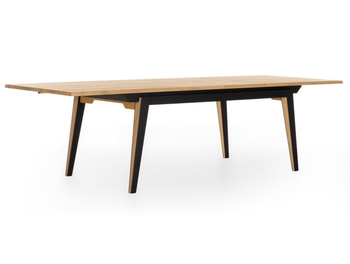 Masa extensibila Corail, lemn masiv de stejar si panel furniruit, finisaj 353, stil industrial [3]