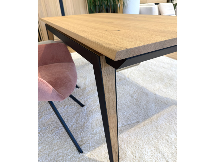 Masa extensibila Corail, lemn masiv de stejar si panel furniruit, finisaj 353, stil industrial [9]