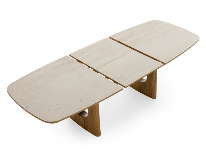 Masa extensibila Galla, personalizabila, dimensiuni variate, lemn de stejar, ceramica, multiple finisaje disponibile, stil japandi [11]