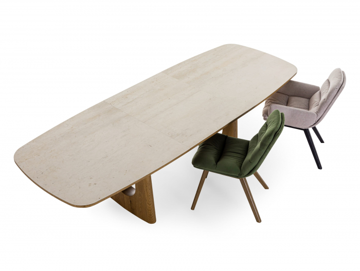 Masa extensibila Galla, personalizabila, dimensiuni variate, lemn de stejar, ceramica, multiple finisaje disponibile, stil japandi [15]