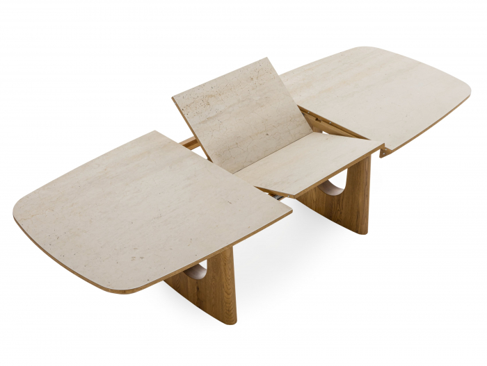 Masa extensibila Galla, personalizabila, dimensiuni variate, lemn de stejar, ceramica, multiple finisaje disponibile, stil japandi [10]