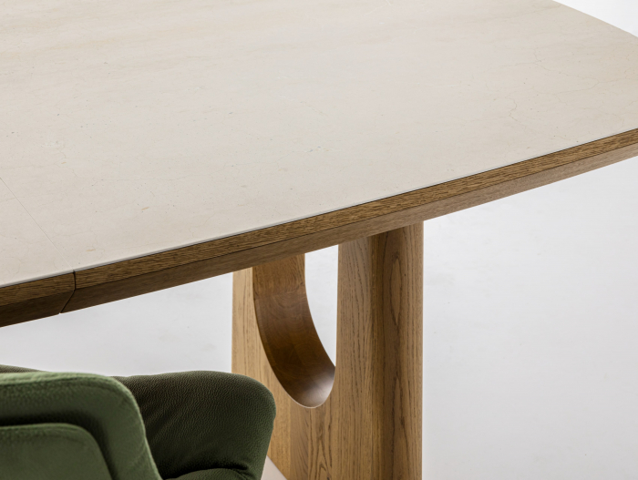 Masa extensibila Galla, personalizabila, dimensiuni variate, lemn de stejar, ceramica, multiple finisaje disponibile, stil japandi [24]