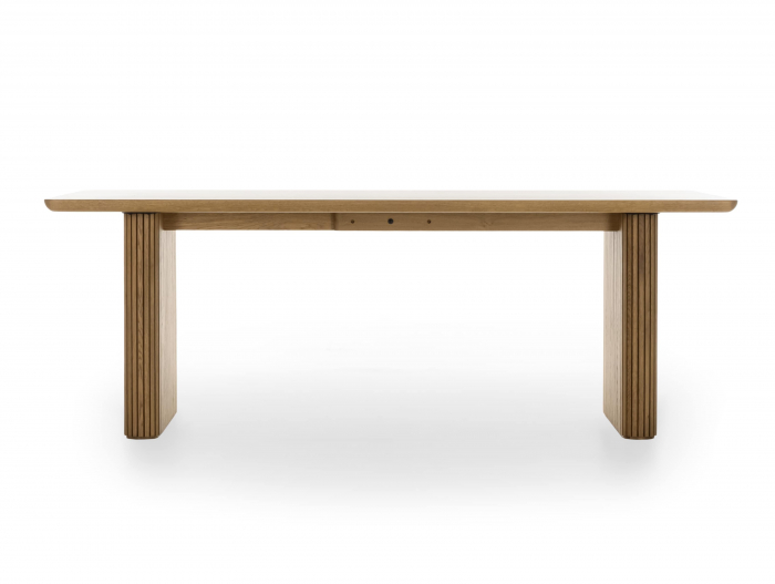 Masa extensibila Linea D+, dimensiuni variate, lemn de stejar, picioare cu riflaj, mutiple finisaje disponibile, stil contemporan [3]
