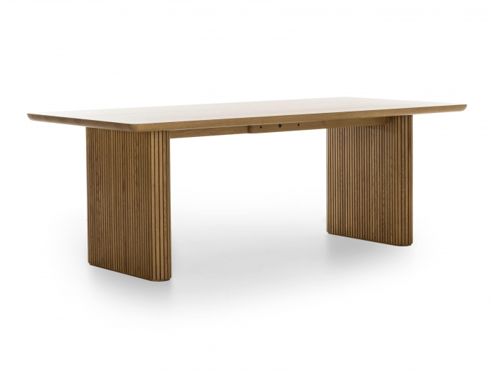 Masa extensibila Linea D+, dimensiuni variate, lemn de stejar, picioare cu riflaj, mutiple finisaje disponibile, stil contemporan [4]