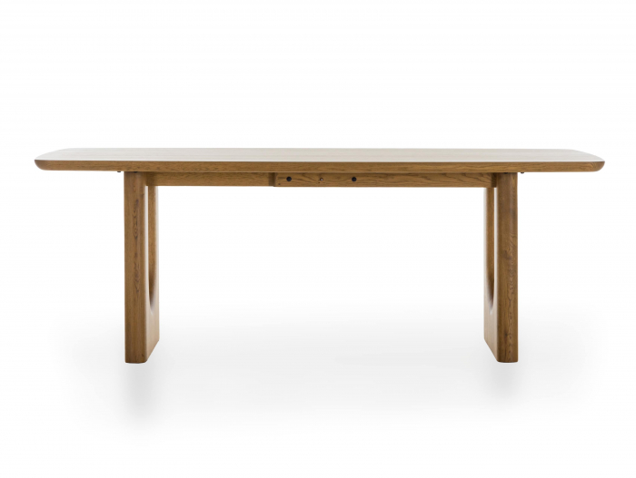 Masa extensibila ovalizata Rimini, dimensiuni variate, lemn masiv de stejar si panel furniruit, mutiple finisaje disponibile, stil japandi [4]