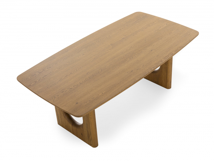 Masa extensibila ovalizata Rimini, dimensiuni variate, lemn masiv de stejar si panel furniruit, mutiple finisaje disponibile, stil japandi [7]