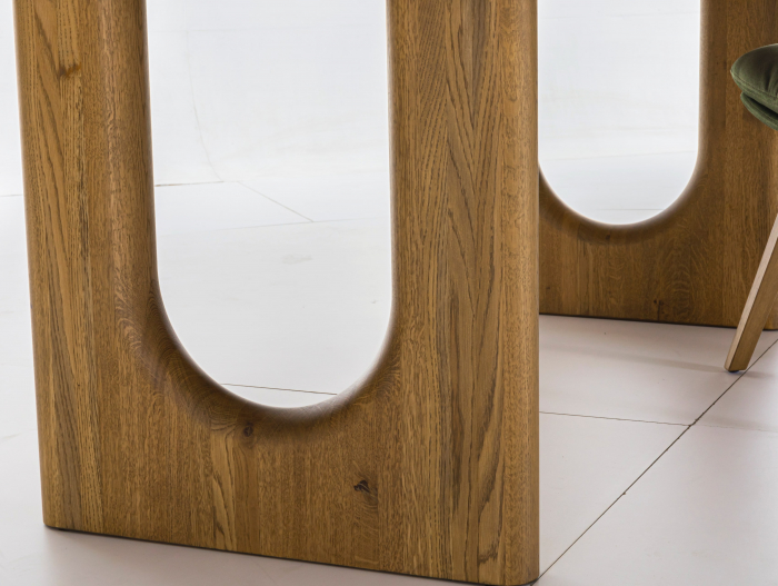 Masa extensibila ovalizata Rimini, dimensiuni variate, lemn masiv de stejar si panel furniruit, mutiple finisaje disponibile, stil japandi [11]