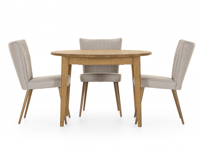 Masa extensibila rotunda Atlas D110/150cm, lemn masiv de stejar, multiple finisaje disponibile, stil modern [5]
