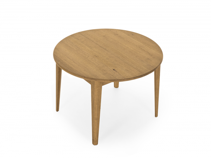 Masa extensibila rotunda Atlas D110/150cm, lemn masiv de stejar, multiple finisaje disponibile, stil modern [9]
