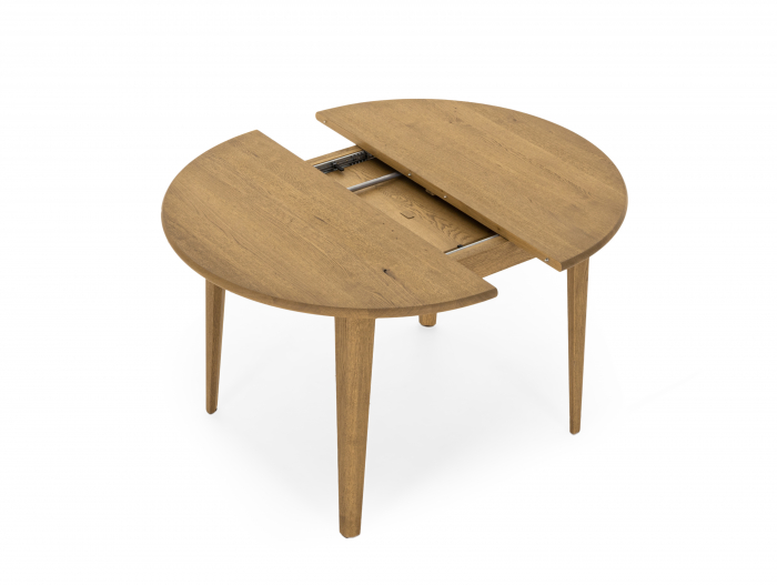 Masa extensibila rotunda Atlas D110/150cm, lemn masiv de stejar, multiple finisaje disponibile, stil modern [10]
