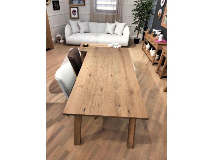 Masa lemn masiv stejar Cult 220cm, multiple finisaje disponibile, stil rustic [12]