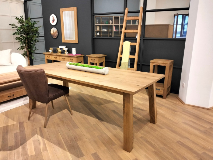 Masa lemn masiv stejar Cult 220cm, multiple finisaje disponibile, stil rustic [2]