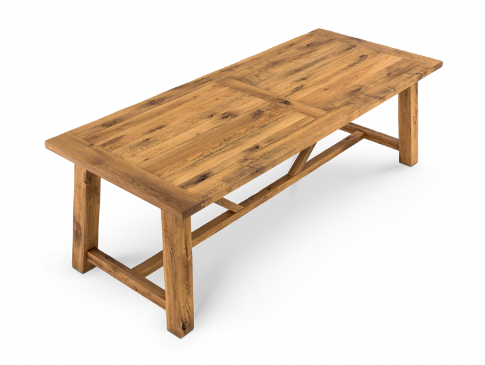 Masa dreptunghiulara Lombardy 240cm, lemn masiv de stejar, mutiple finisaje disponibile, stil rustic [2]