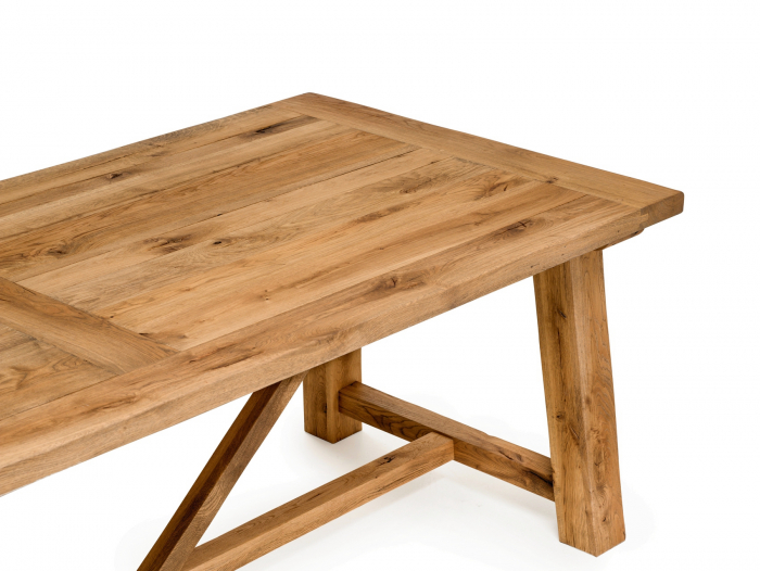 Masa dreptunghiulara Lombardy 240cm, lemn masiv de stejar, mutiple finisaje disponibile, stil rustic [5]