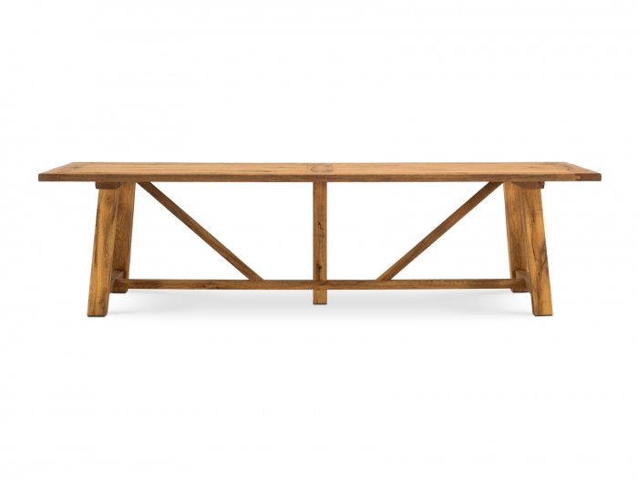 Masa dreptunghiulara Lombardy 300cm, lemn masiv de stejar, mutiple finisaje disponibile, stil rustic [5]