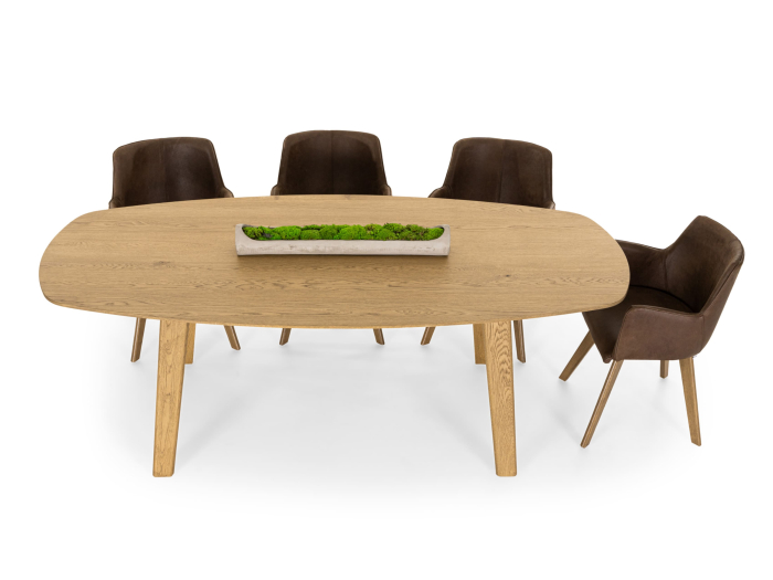 Masa ovalizata Surf Home 220cm (A), lemn de stejar, finisaj Castle Oak, stil contemporan SALE [11]