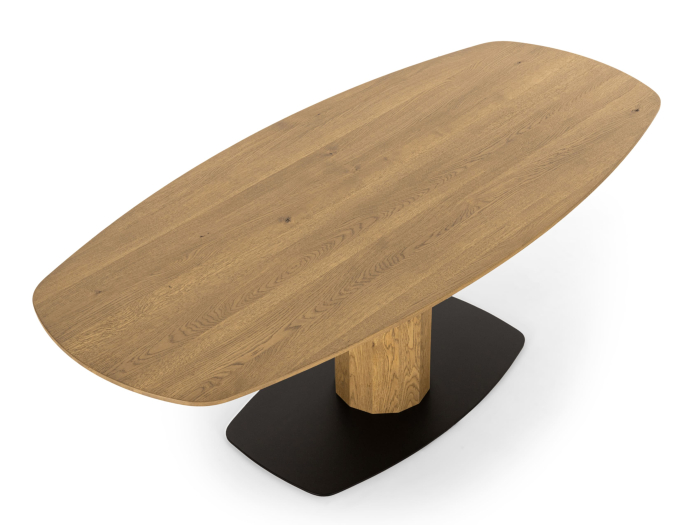 Masa ovalizata Surf Telur 220cm (I), lemn de stejar, finisaj Castle Oak, stil contemporan SALE [2]