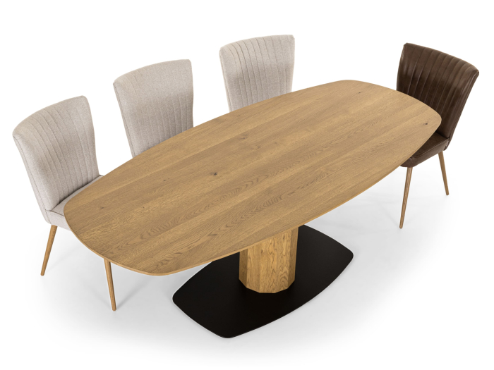 Masa ovalizata Surf Telur 220cm (I), lemn de stejar, finisaj Castle Oak, stil contemporan SALE [9]