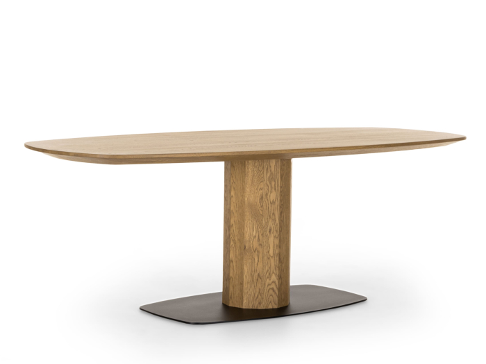 Masa ovalizata Surf Telur 220cm (I), lemn de stejar, finisaj Castle Oak, stil contemporan SALE [5]