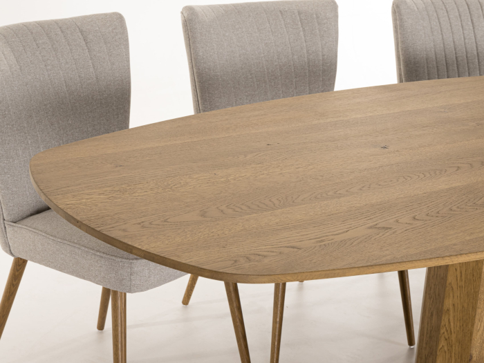 Masa ovalizata Surf Telur 220cm (I), lemn de stejar, finisaj Castle Oak, stil contemporan SALE [13]