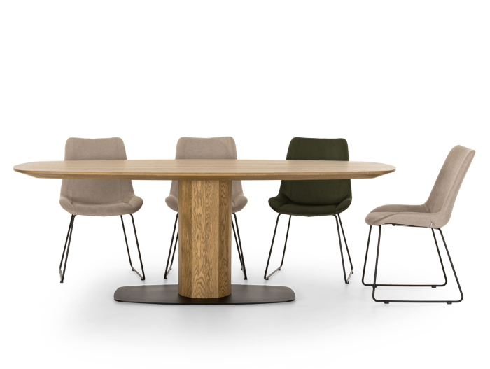 Masa ovalizata Surf Telur 220cm (I), lemn de stejar, finisaj Castle Oak, stil contemporan SALE [8]