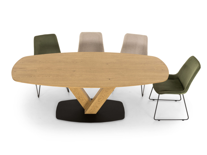 Masa ovalizata Surf Elegance 220cm (V), lemn de stejar, finisaj Castle Oak, stil contemporan SALE [6]