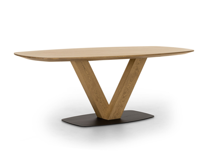 Masa ovalizata Surf Elegance 220cm (V), lemn de stejar, finisaj Castle Oak, stil contemporan SALE [4]