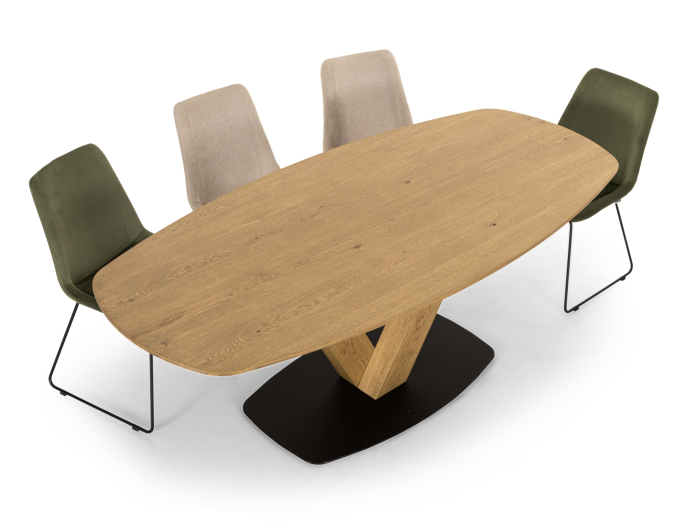 Masa ovalizata Surf Elegance 220cm (V), lemn de stejar, finisaj Castle Oak, stil contemporan SALE [5]