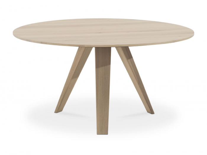 Masa rotunda Tribeca, D130-D150cm, blat din lemn masiv de stejar si MDF, picioare din lemn masiv de stejar si otel, multiple finisaje disponibile, stil contemporan [2]