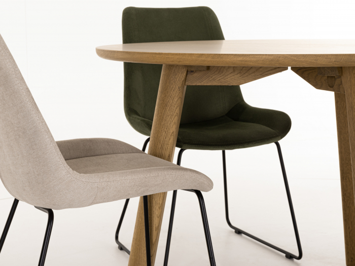 Masa rotunda Veneto D110cm, picioare si blat din lemn masiv de stejar, multiple finisaje disponibile, stil contemporan [4]