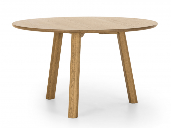 Masa rotunda Veneto D130cm, picioare si blat din lemn masiv de stejar, multiple finisaje disponibile, stil contemporan [2]