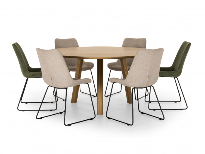 Masa rotunda Veneto D150cm, picioare si blat din lemn masiv de stejar, multiple finisaje disponibile, stil contemporan [7]