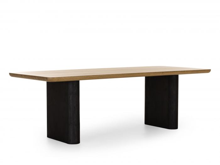 Masa dreptunghiulara Veneto, dimensiuni variate, minimalist, lemn de stejar si microciment, mutiple finisaje disponibile, stil contemporan [11]