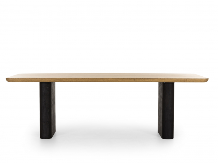 Masa dreptunghiulara Veneto, dimensiuni variate, minimalist, lemn de stejar si microciment, mutiple finisaje disponibile, stil contemporan [10]