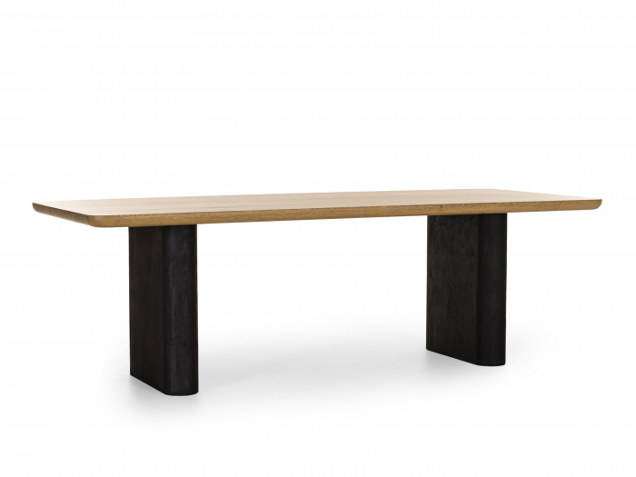 Masa dreptunghiulara Veneto, dimensiuni variate, minimalist, lemn de stejar si microciment, mutiple finisaje disponibile, stil contemporan [2]