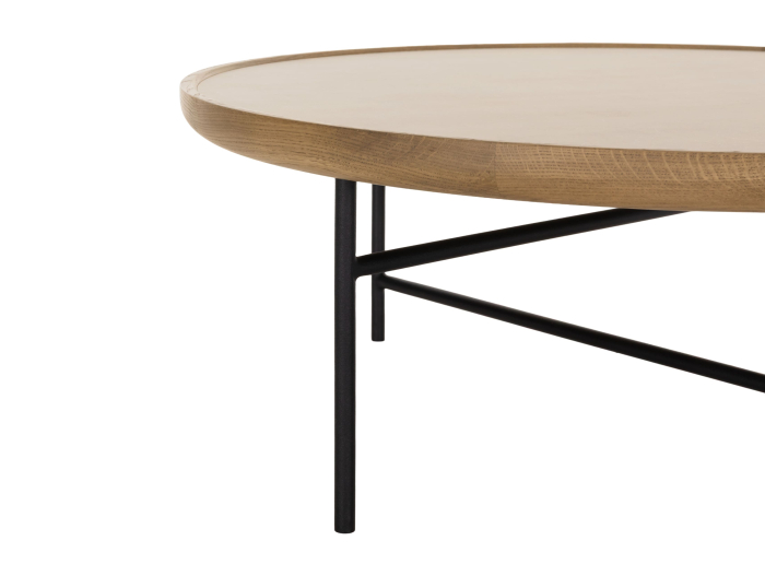 Masuta cafea Helios Combo D87x31cm, placa ceramica si stejar, picioare metalice, multiple finisaje disponibile, stil contemporan [13]