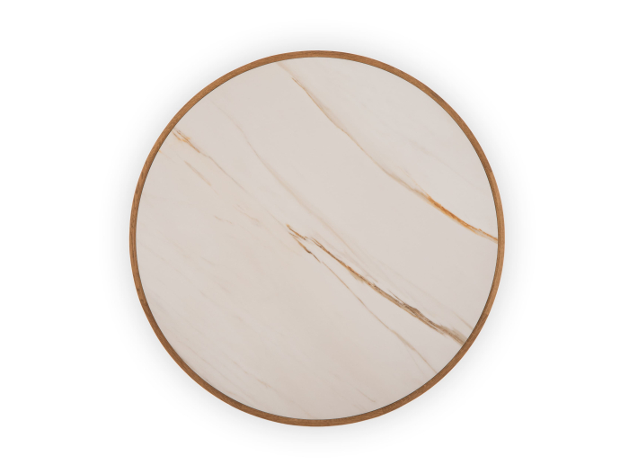 Masuta cafea Helios Combo D87x31cm, placa ceramica si stejar, picioare metalice, multiple finisaje disponibile, stil contemporan [2]