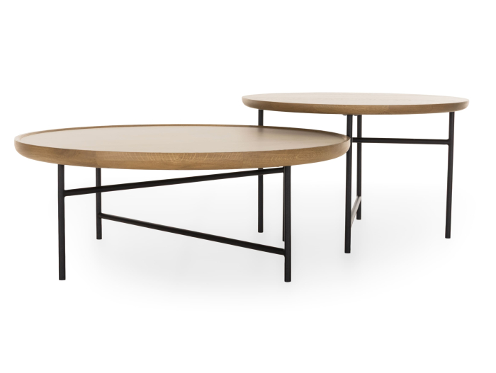 Masuta cafea Helios Combo D87x31cm, placa ceramica si stejar, picioare metalice, multiple finisaje disponibile, stil contemporan [15]